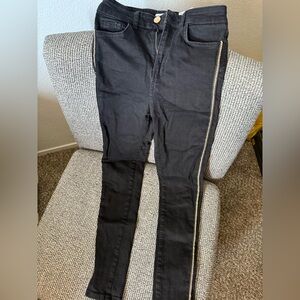 Zara Black and Gold Skinny Jeans